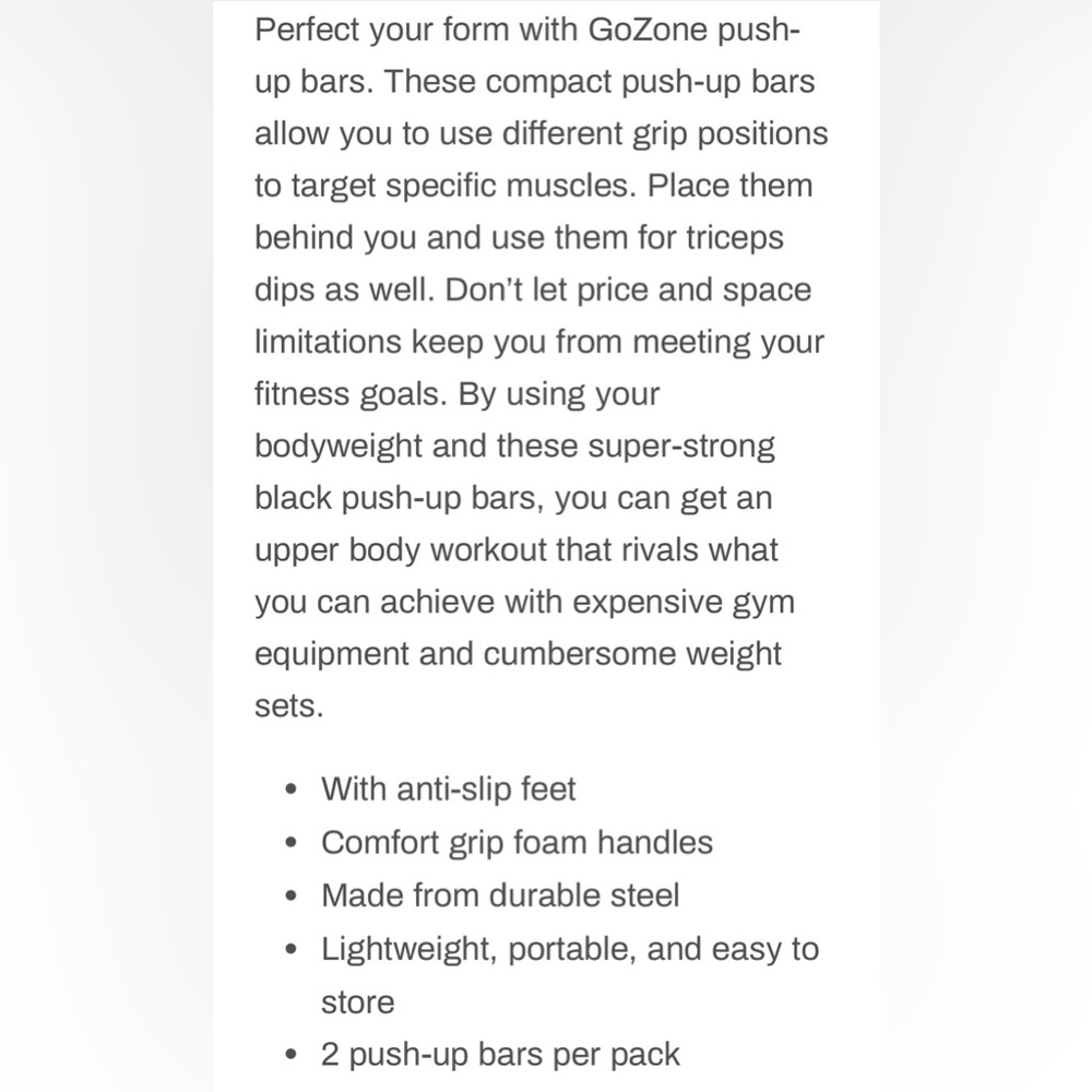GOZONE Push Up Bars - EUC - Tried Once - Too hard for me to do 😩 - Picture 15 of 15